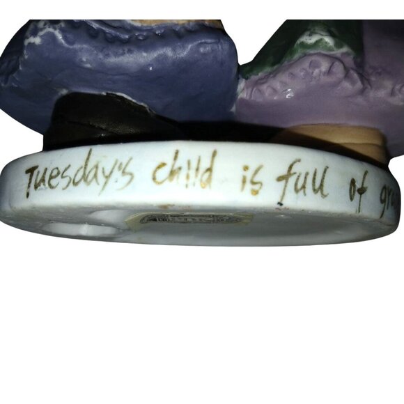 Vintage 80s Figurine Tuesdays Child Ceramic PDK Mother Daughter Grace Child - Picture 6 of 7